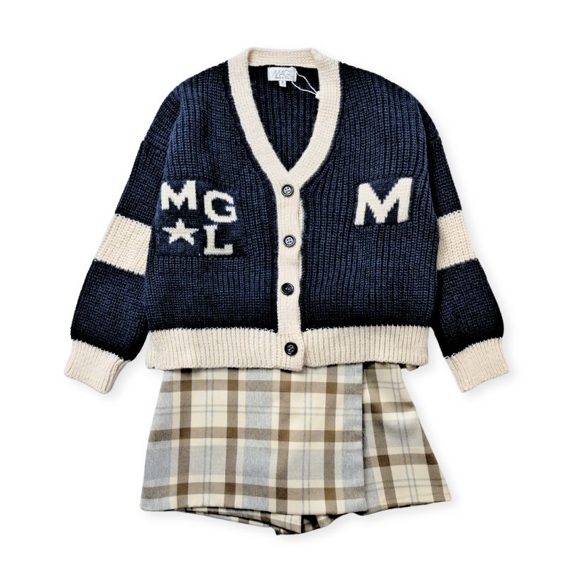MAGIL・ネイビーニットのVネックカーディガン