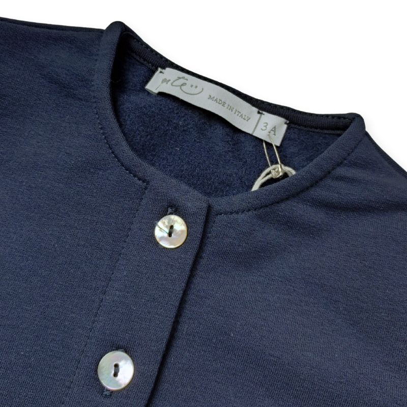 上質コットンジャージー・フラワーモチーフのスウェットカーディガン