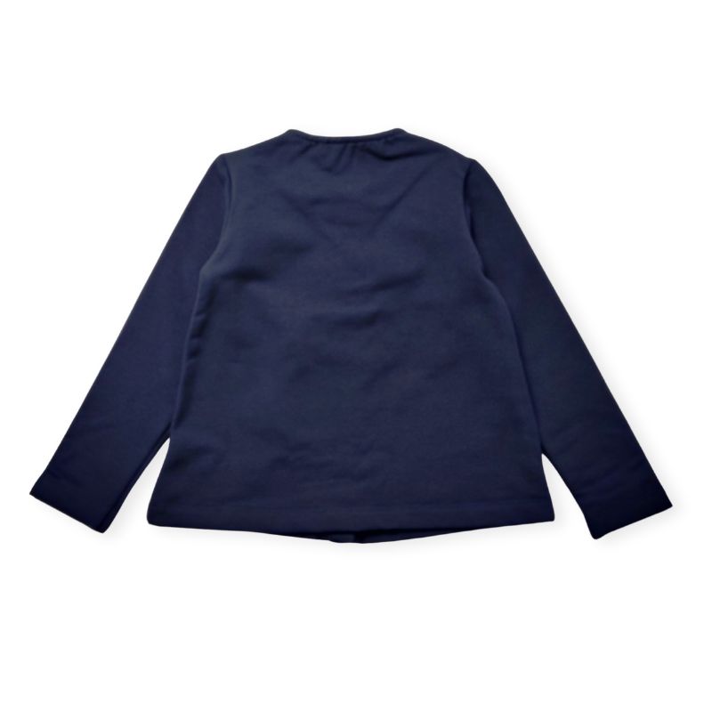 上質コットンジャージー・フラワーモチーフのスウェットカーディガン