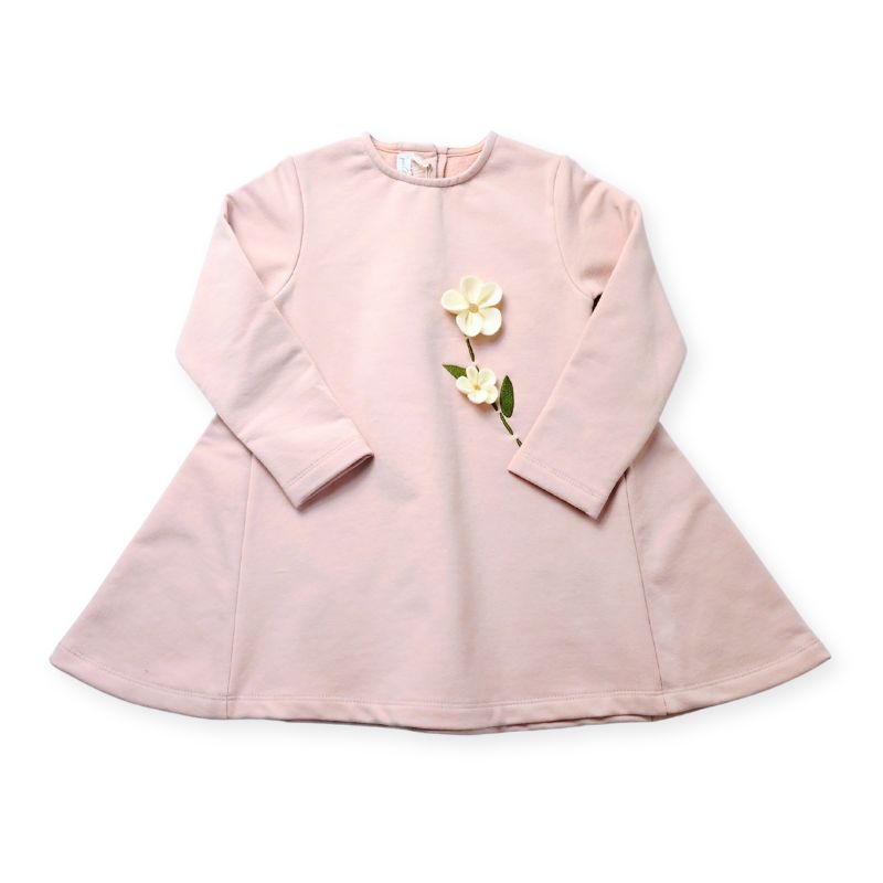 上質コットンジャージー・フラワーモチーフのAラインワンピース