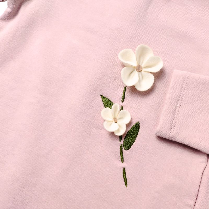 上質コットンジャージー・フラワーモチーフのAラインワンピース