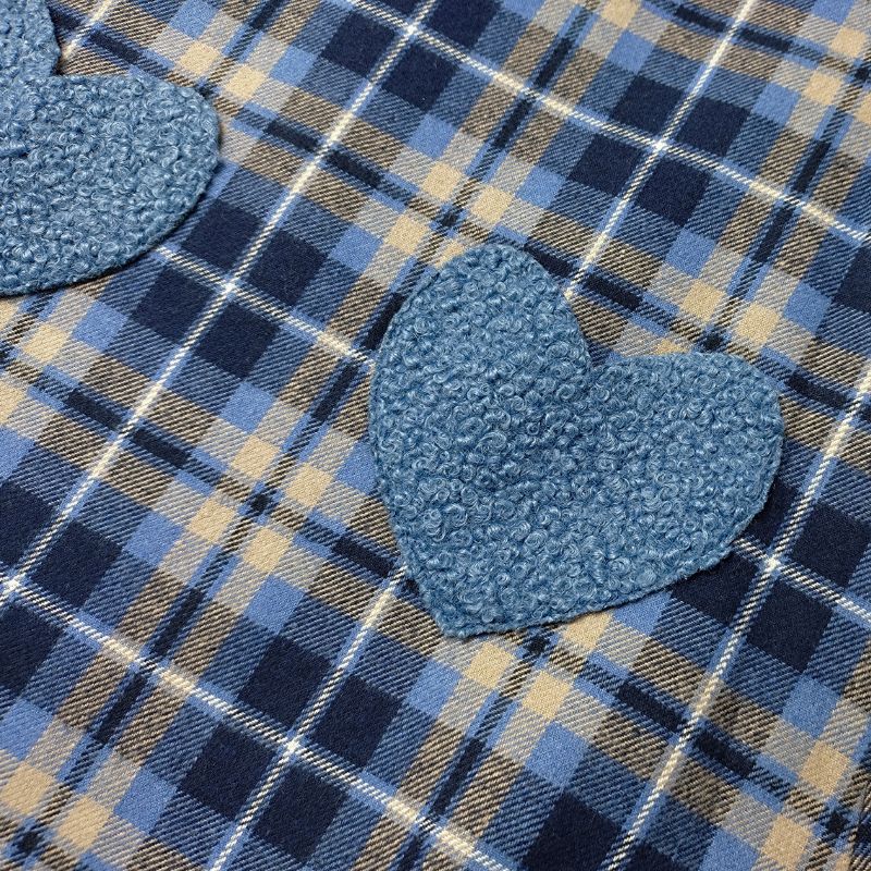 上質コットン・ブルー系チェックのジャンパースカート