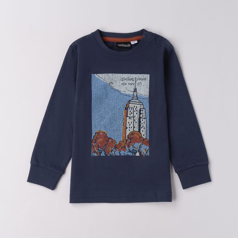 シックなブルーTシャツ