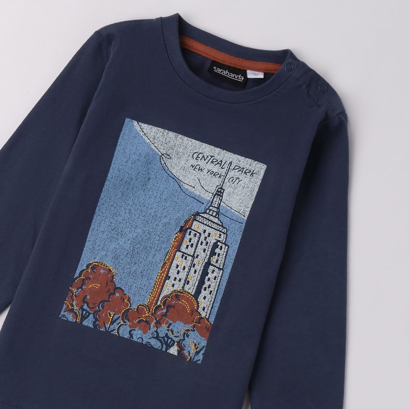 シックなブルーＴシャツ