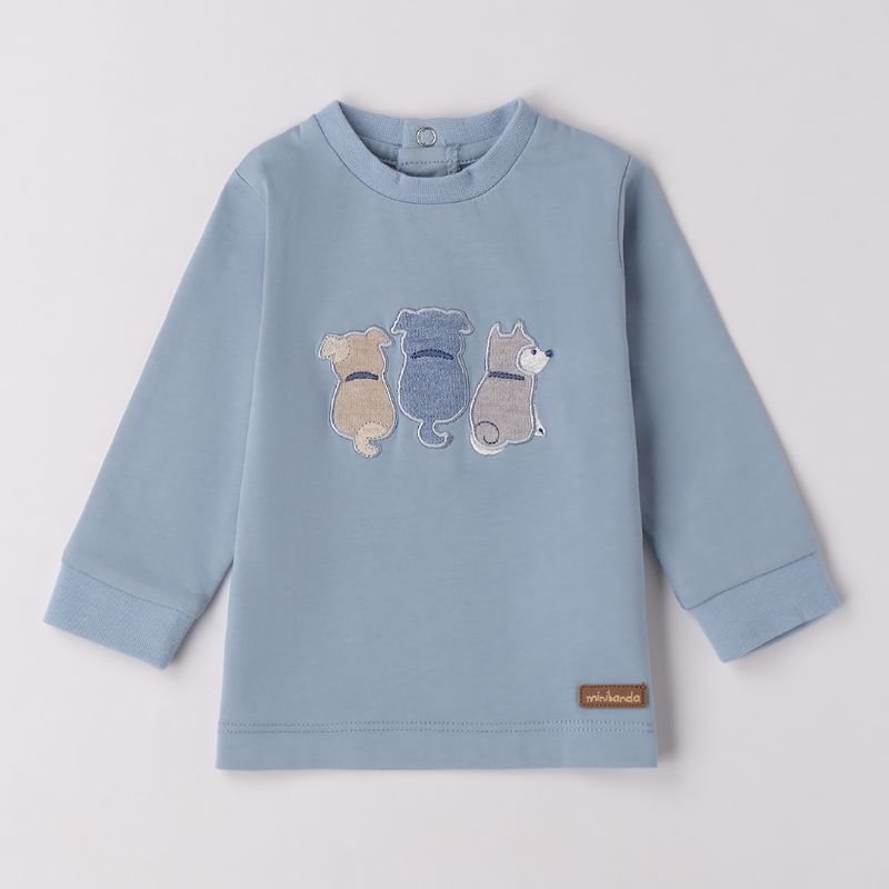 可愛い3DOGのブルーTシャツ