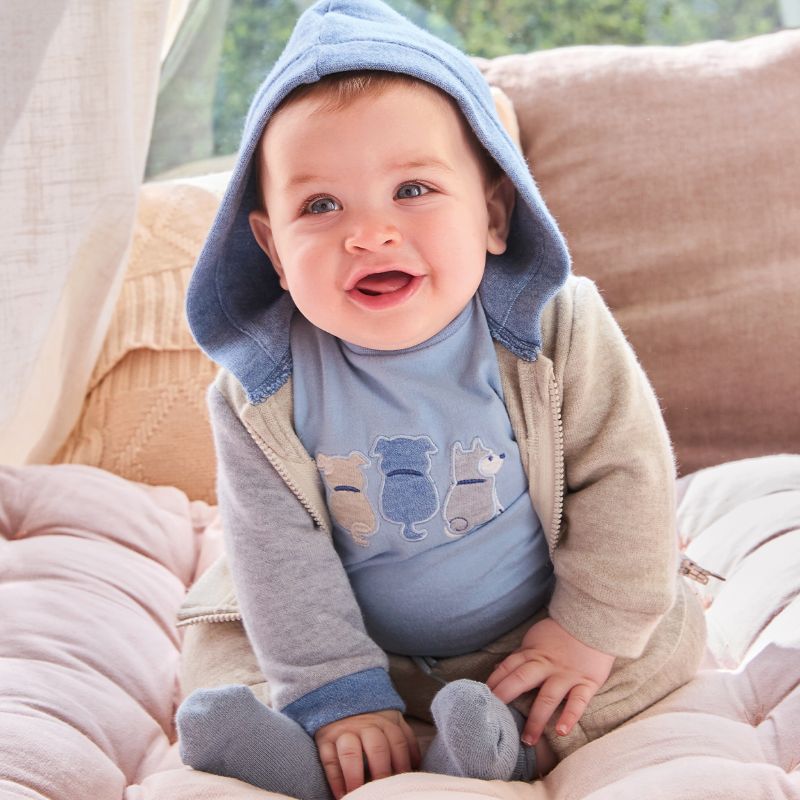 可愛い３DOGのブルーＴシャツ