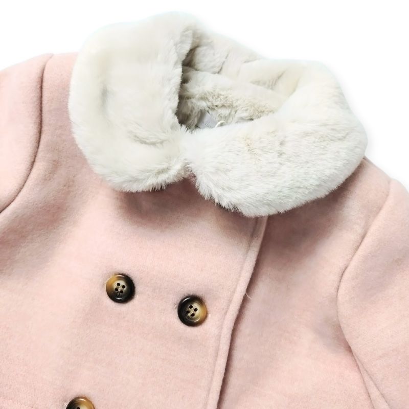 暖かいシックピンクのロングコート