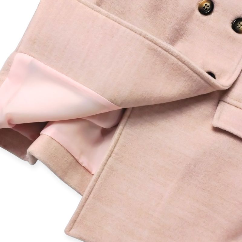 暖かいシックピンクのロングコート