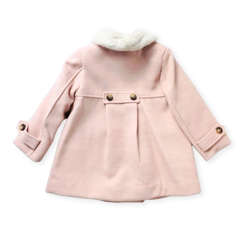 暖かいシックピンクのロングコート