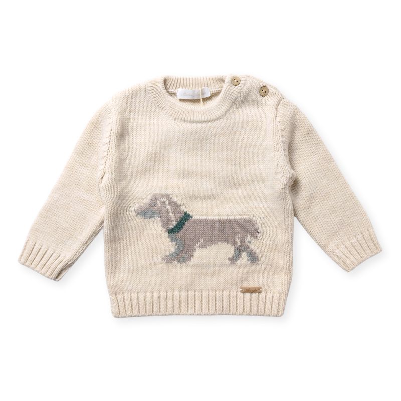 ダックス編み込み・ナチュラルセーター