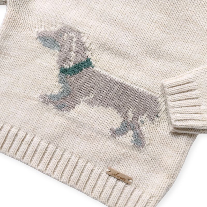 ダックス編み込み・ナチュラルセーター