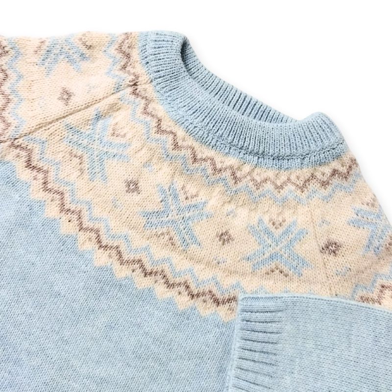 パステルカラー・ヨーク編み込みセーター/B