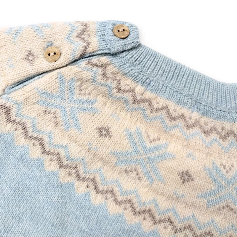 パステルカラー・ヨーク編み込みセーター/B