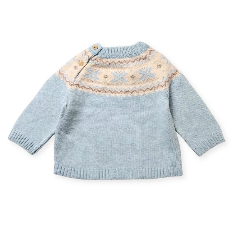 パステルカラー・ヨーク編み込みセーター/B