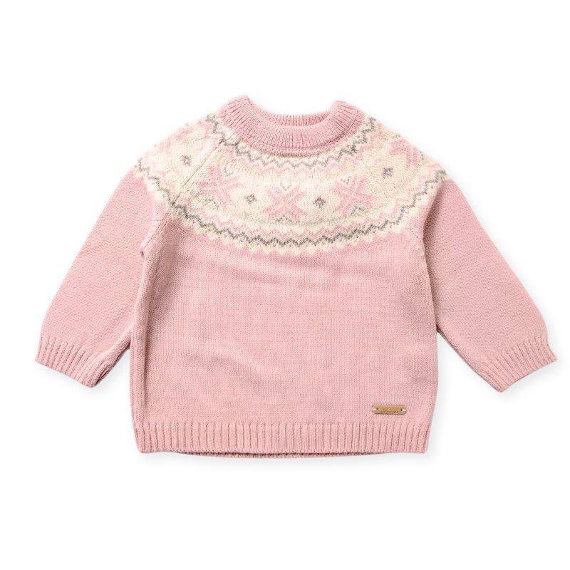 パステルカラー・ヨーク編み込みセーター/P