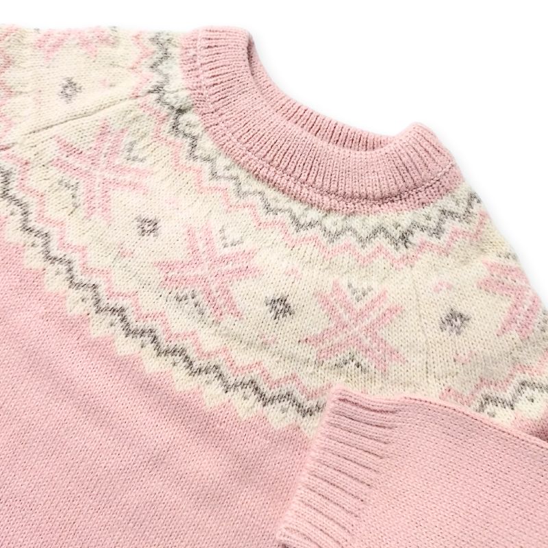 パステルカラー・ヨーク編み込みセーター/P