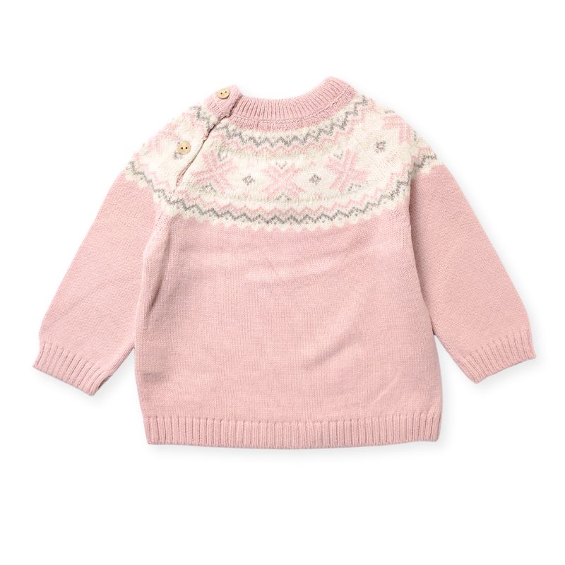 パステルカラー・ヨーク編み込みセーター/P