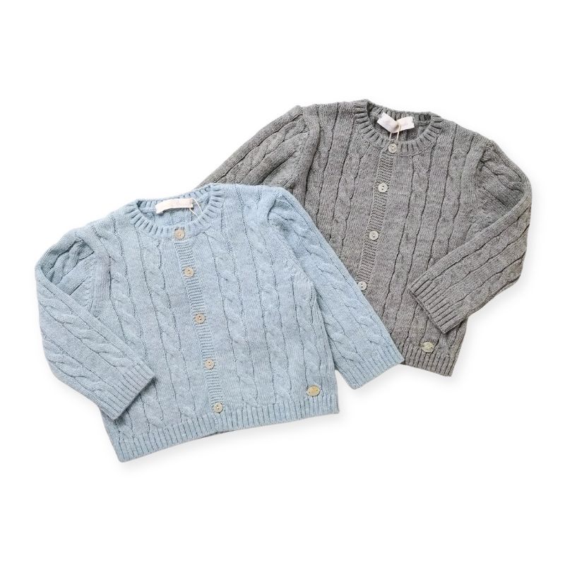 プレーンな縄編みカーディガン/B