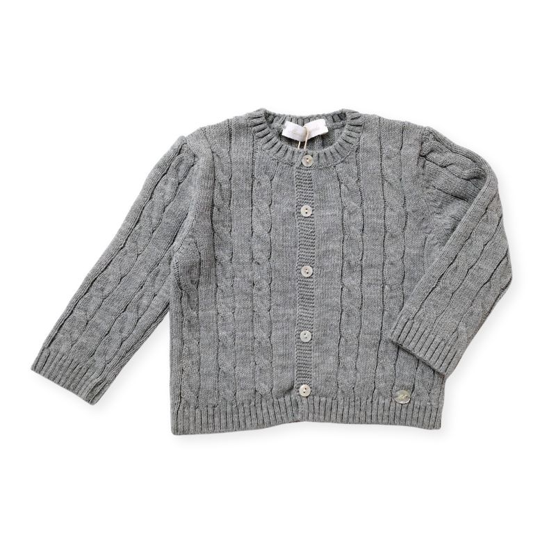 プレーンな縄編みカーディガン/G