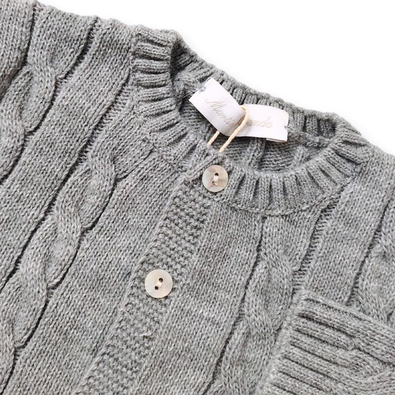 プレーンな縄編みカーディガン/G