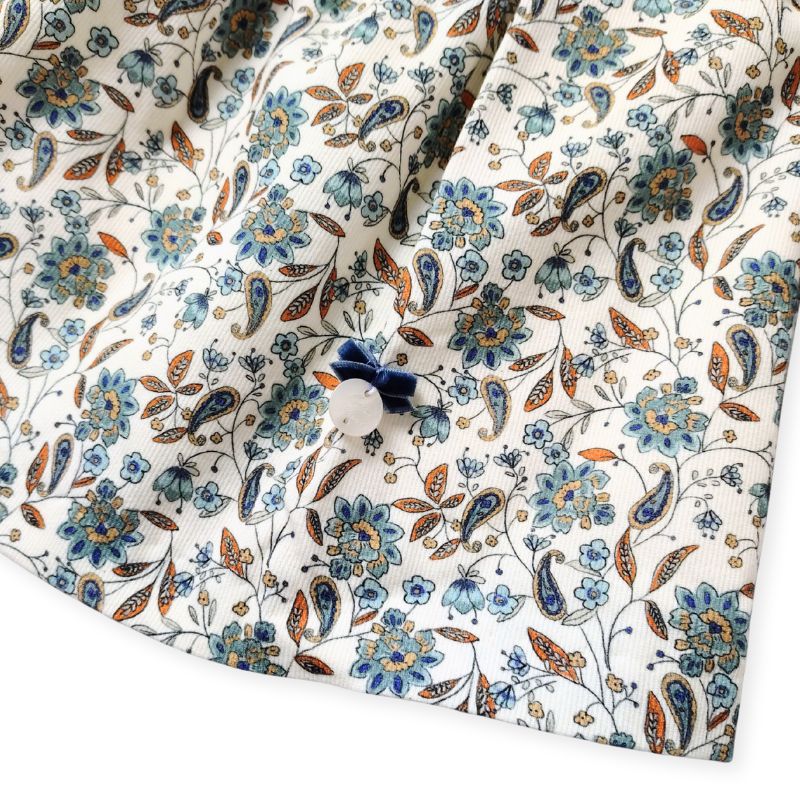 ペーズリーフラワーのタックワンピース