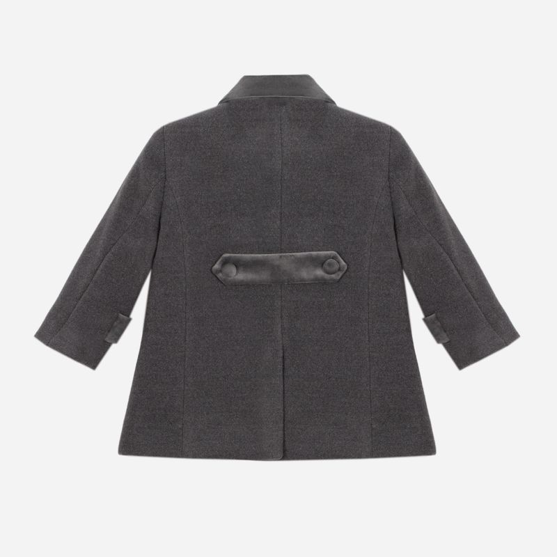 クラシックスタイル・チャコールグレーのロングコート