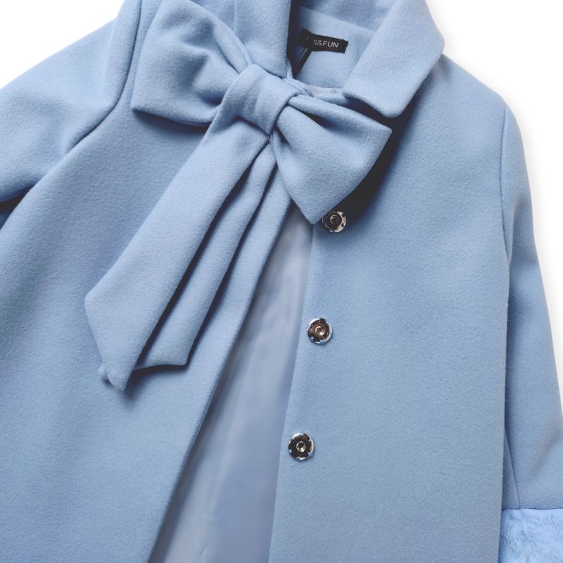 素敵なファーカフスのおリボンコート/B