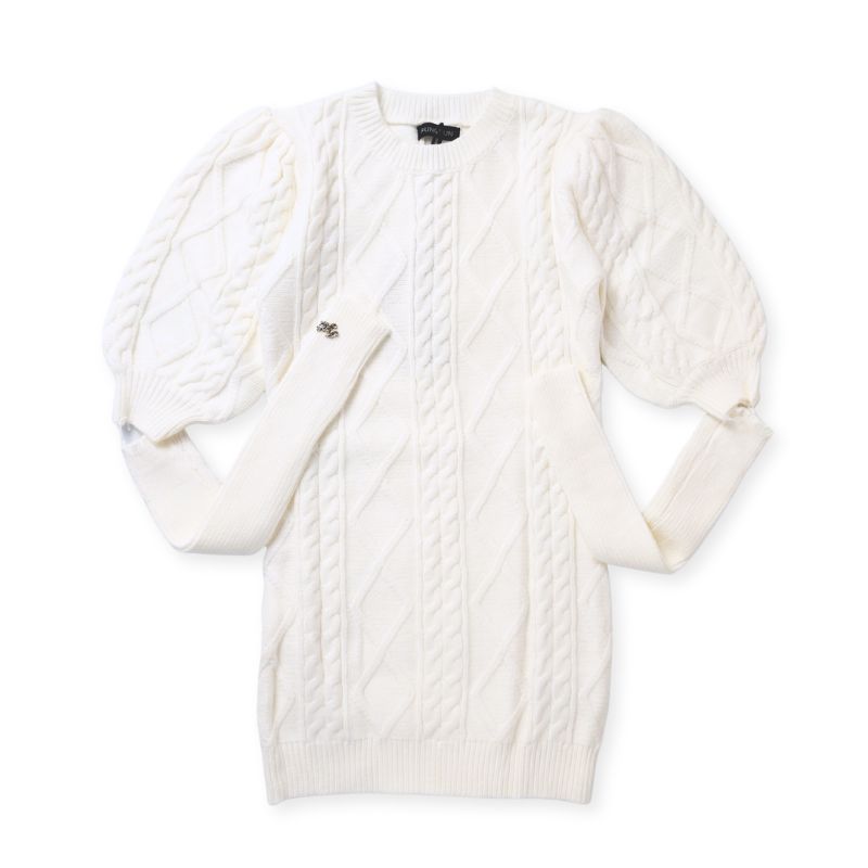 編込みニットワンピース (お袖付き)