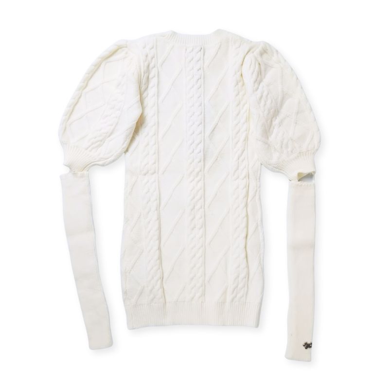 編込みニットワンピース (お袖付き)