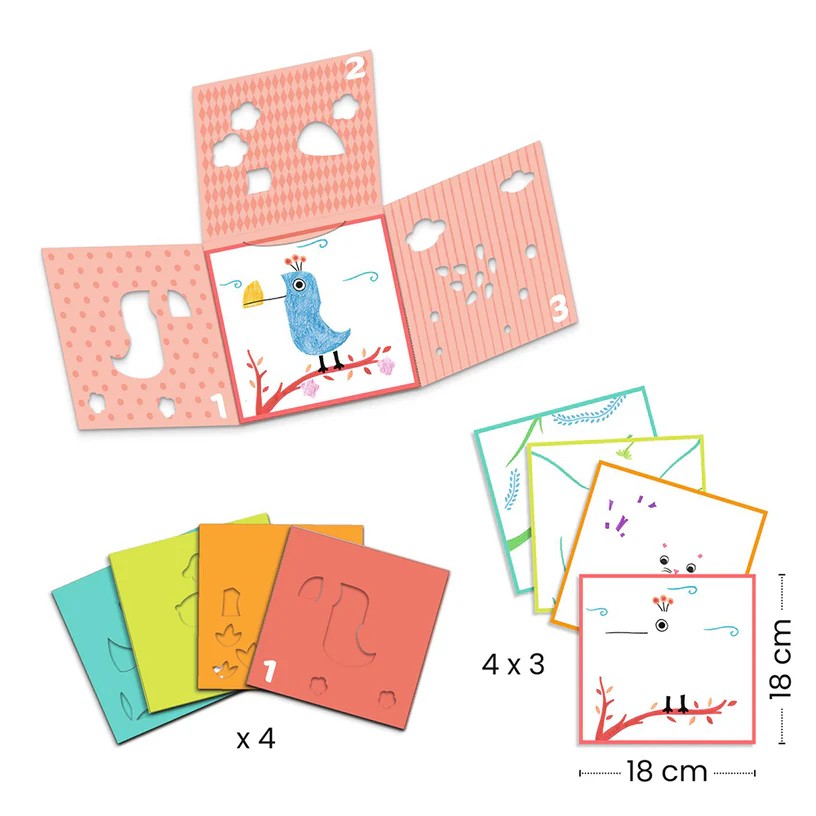 DJECO カラーリング ３ステンシル フォー １イメージ