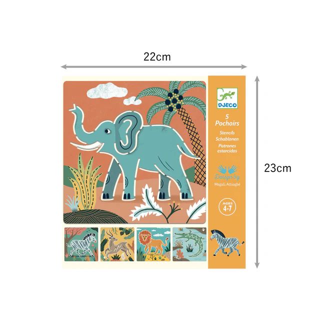 DJECO　ステンシル　ワイルドアニマルズ